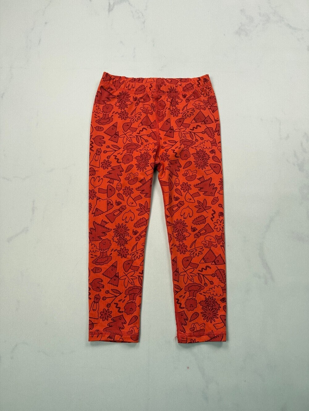 Rei Co-Op Printed Leggings Orange Contemporary Modern Indie - Girls 4T